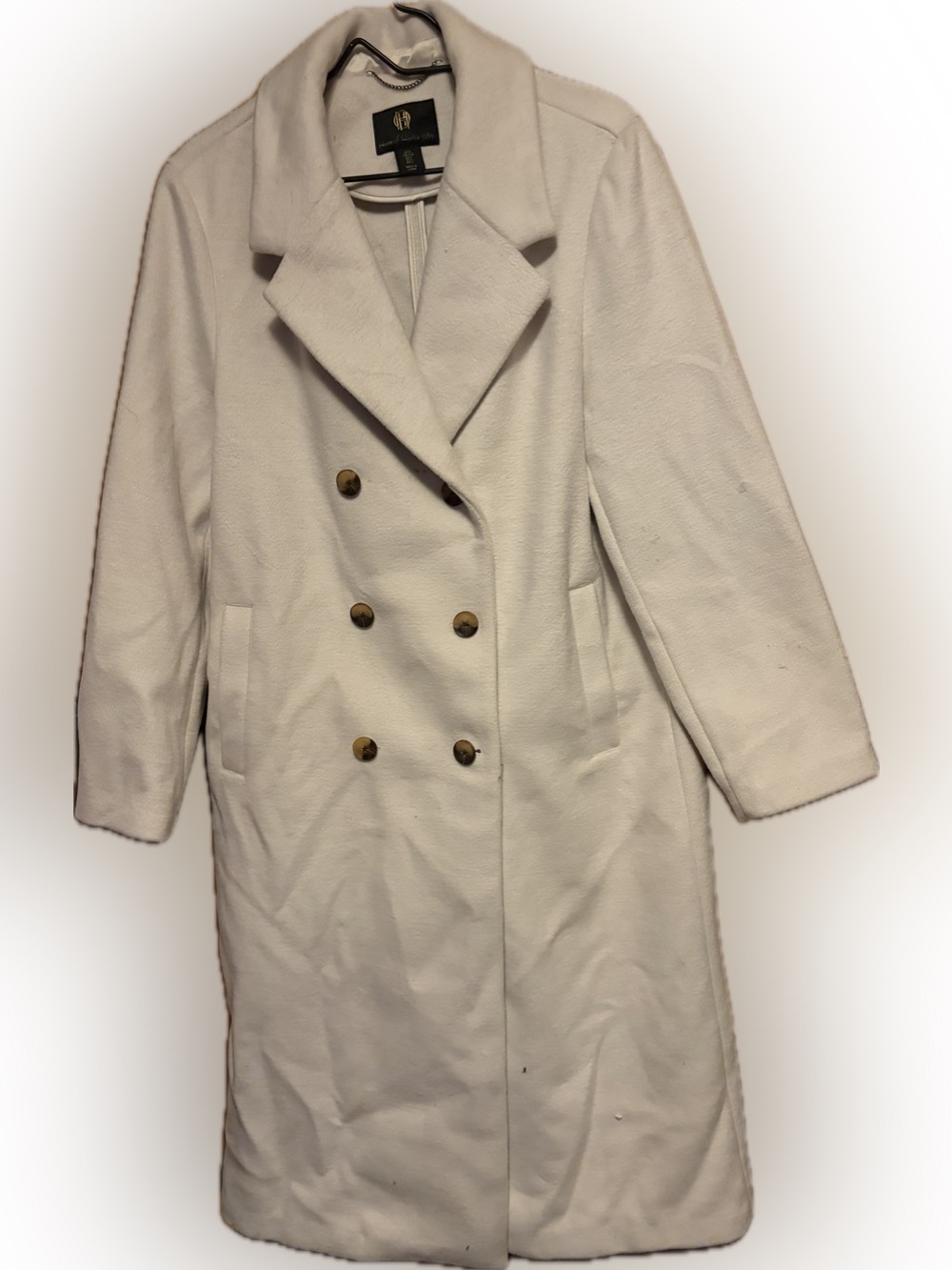 House of Harlow 1960 Double-Breasted Cream Pea Coat